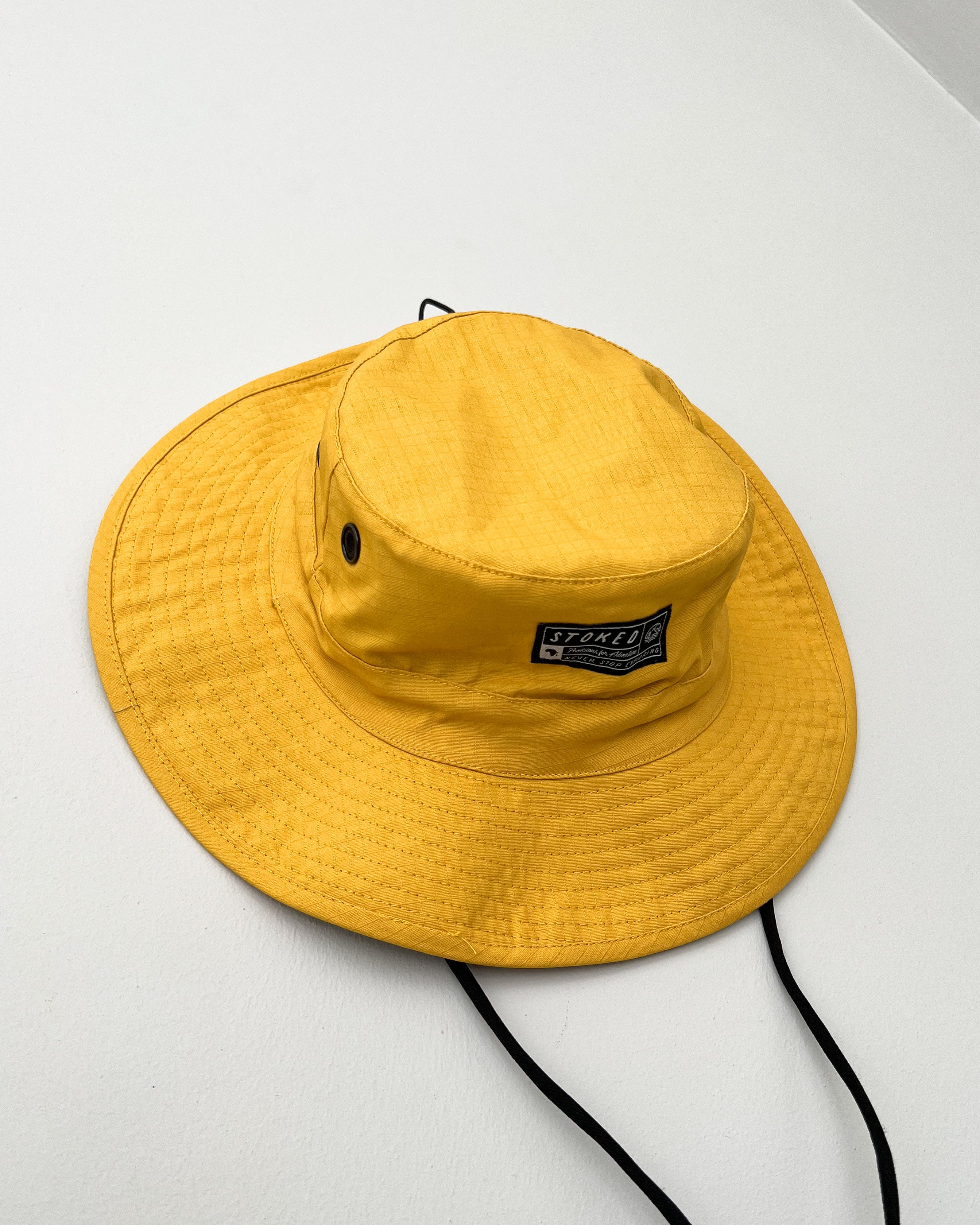 Mustard Wide Brim Hat - Stokedthebrand. Lifestyle products for outdoor adventures. Made in South Africa
