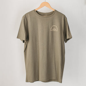 Olive Explore T-Shirt - Stokedthebrand. Lifestyle products for outdoor adventures. Made in South Africa