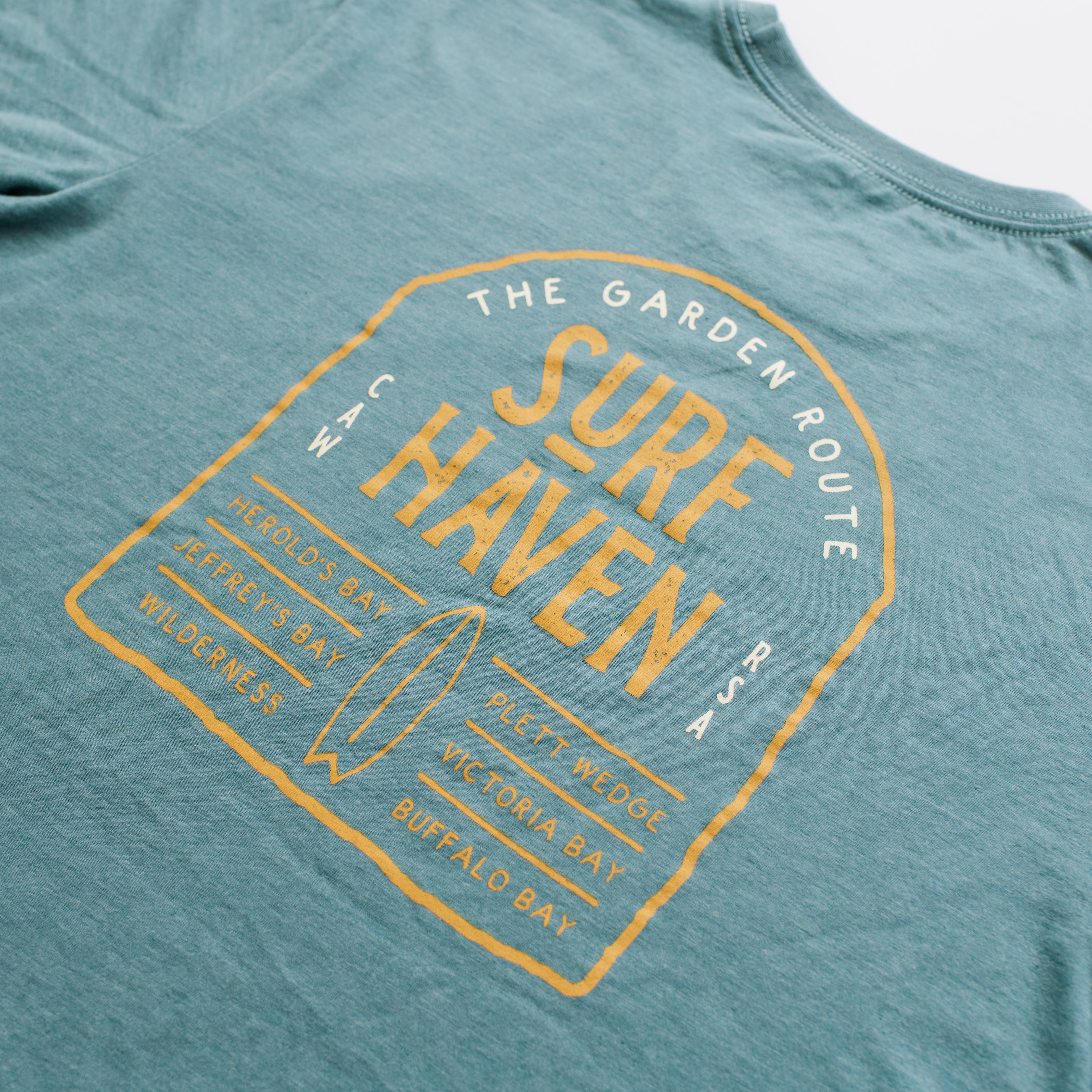 Teal Surf Haven T-Shirt - Stokedthebrand. Lifestyle products for outdoor adventures. Made in South Africa